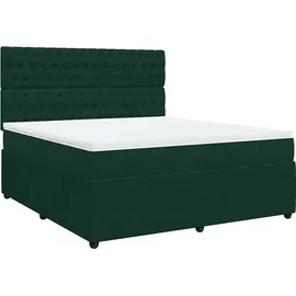 vidaXL Boxspringbett 180 x 200 cm Dunkelgrün