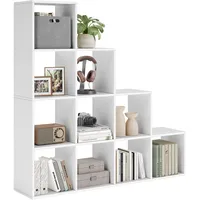 VASAGLE Bücherregal 129,5 x 29 x 129,5 cm Weiß