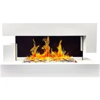 CHEMIN'ARTE Elektrokamin - Wandkamin Elektrisch - Quartz 121x65zm mit heizung 2000W - Weiß - Kamin deko - mit Fernbedienung - LED-Flammeneffekt
