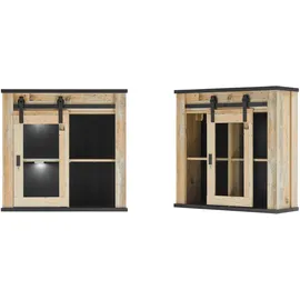 Home Affaire Hängeschrank Sherwood mit Scheunentorbeschlag aus Metall, Höhe 90 cm beige