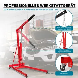 Wiltec Motorheber Stahl 830-1280 mm grau