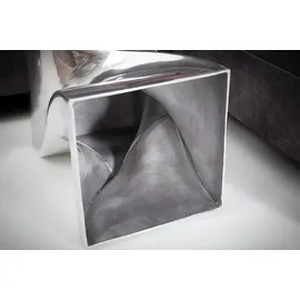 Riess-Ambiente Beistelltisch TWIST - 30cm silber Aluminium poliert Sitzhocker Modern Design