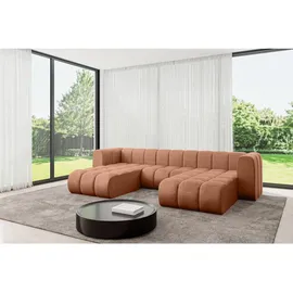 altdecor Wohnlandschaft modulares Sofa Joren-U1 - 319x177x70 cm Apricot