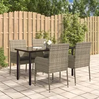 vidaXL Garten-Essgruppe 5-tlg. Schwarz/Grau