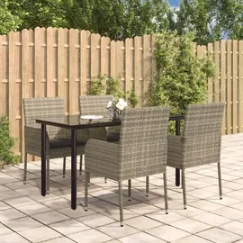 vidaXL Garten-Essgruppe 5-tlg. Schwarz/Grau