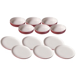 Ritzenhoff & Breker Jasper Teller und Schalenset 12er Set beere 