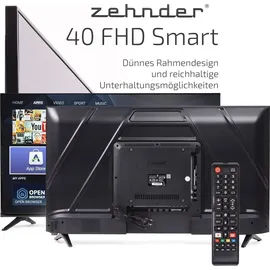 Zehnder TV-401 FHD SMART TV 40 Zoll 101cm LED Fernseher Schmaler Rahmen LAN/WLAN Triple Tuner DVB-S2/T2/C USB Android 11 kompatibel mit Google Play...