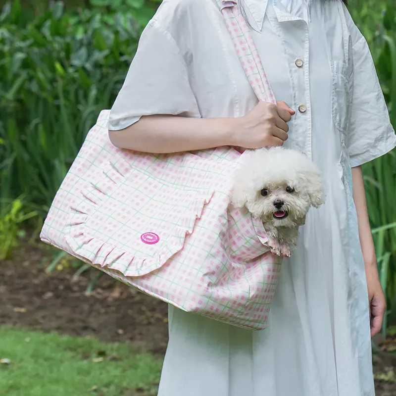 INPROB Plaid Haustier-Transporttasche (Pink)