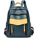 NICOLE & DORIS Damen Rucksäcke aus Leder Groß Rucksackhandtaschen Mode Daypack Teenager Rucksacke Schultasche Freizeitrucksack Wasserdicht Reise Rucksack Blau - L