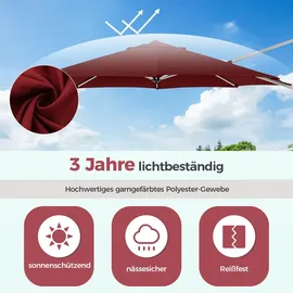 Costway Ampelschirm Ø 330 cm Rot