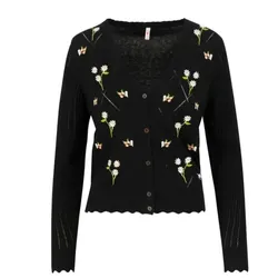 Blutsgeschwister Sommer Cardigan Sweet Soiree - dark liquorice knit L