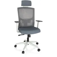 HJH Office Bürostuhl CAPTIVO BASE W Stoff Grau/Weiß Drehstuhl