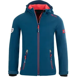 TROLLKIDS Trollfjord Softshelljacke - Midnight Blue / Coral - 164 cm