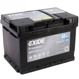 Autobatterie 61AH 12V 600A/EN Exide EA612 statt 54Ah 55Ah 56Ah 60Ah 62Ah 64Ah