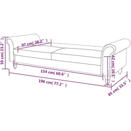 vidaXL Schlafsofa mit Armlehnen Kunstleder braun