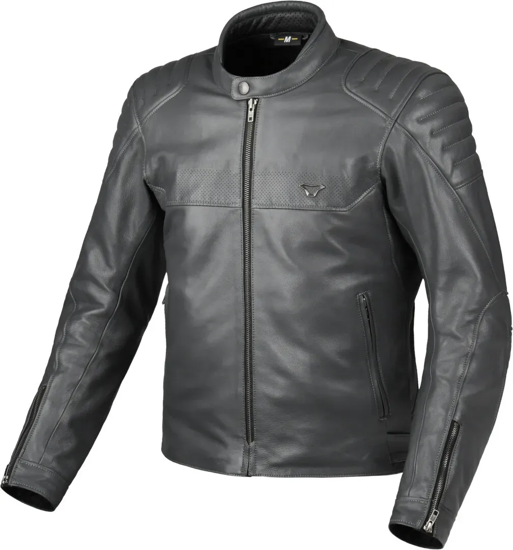 Macna Lance 2.0 perforierte Motorrad Lederjacke, grau, Größe 50 für Männer