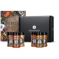 Ankerkraut Grillbuch-Set mit 6 Streuern, 1320g Gewürze plus Buch im Bundle
