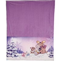 NICI 49333 Cosy Winter 140x175cm lila-Nachhaltige Kuscheldecke für Babys & Kinder-Flauschige Plüschdecke-Warme Decke für Mädchen & Jungen