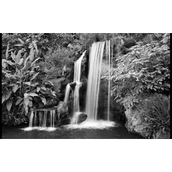 Fototapete PAPERMOON "Schwarzweiss-Wasserfall", bunt, B:4,0m L:2,6m, Vlies, Tapeten