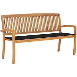 vidaXL Stapelbank 159 x 50 x 90 cm Schwarz