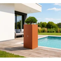 Herstera Garden Metall Pflanzkübel Cube | Rost | 50x50x100 cm - Rost