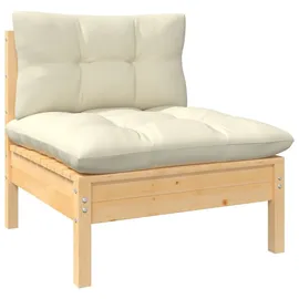 vidaXL Garten-Lounge-Set 7-tlg. mit Creme Kissen Kiefer