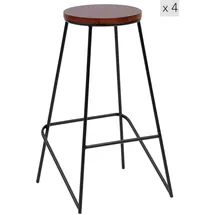Nordlys Barhocker 4er-Set 40 x 71 cm Braun