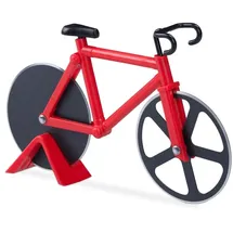 Relaxdays Pizzaschneider 10 x Edelstahl rot/schwarz