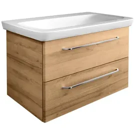 Fackelmann Waschtischunterschrank 2 Schubladen 80 x 49,2 x 47,6 cm Braun