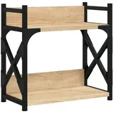 vidaXL Druckerständer, 2 Ablagen, Druckertisch Ständer mit verstellbaren Beinen, Schreibtischaufsatz Druckerhalter, Sonoma-Eiche Holzwerkstoff