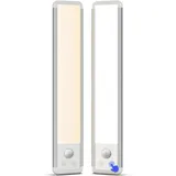 EZVALO Unterbauleuchte Küche LED 30CM, Schranklicht mit Bewegungsmelder 3 Farbmodi Dimmbar, LED Schrankbeleuchtung Kabellos für Schrank, Vitrine, Treppen(2 Stück)