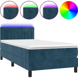 vidaXL Boxspringbett 100 x 200 cm Dunkelblau