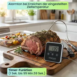 ideoon Grillthermometer 19 cm rostfrei schwarz
