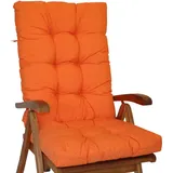 Polster für Gartenstuhl , Hochlehner Auflage Sylva , Gr. 120 x 50 cm , Colore Arancione (orange) - Orange