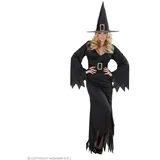 Widmann S.r.l. Hexen-Kostüm Hexenkostüm 'Black Witch' für Damen, Langes Kleid schwarz M