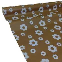 JUNOPAX Papiertischdecke Blüte braun 50m x 1,15m, nass- und wischfest