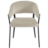 Vente-Unique Stuhl, Beige, Textil, Uni, 56x77x55 cm, Esszimmer, Stühle, Esszimmerstühle, Armlehnenstühle