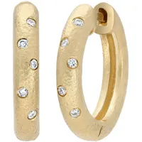 Firetti Paar Creolen »Schmuck Geschenk Gold 585 Ohrschmuck Ohrringe Sternenhimmel«, 11987223-0 gelbgoldfarben 0,8 ct SI = kleine Einschlüsse