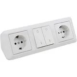 McPower Steckdosenblock McPower Cup Aufbau, weiß, 2x Schutzkontakt | Schalter,