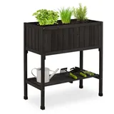 Relaxdays Hochbeet 80 x 60 x 80 cm Schwarz