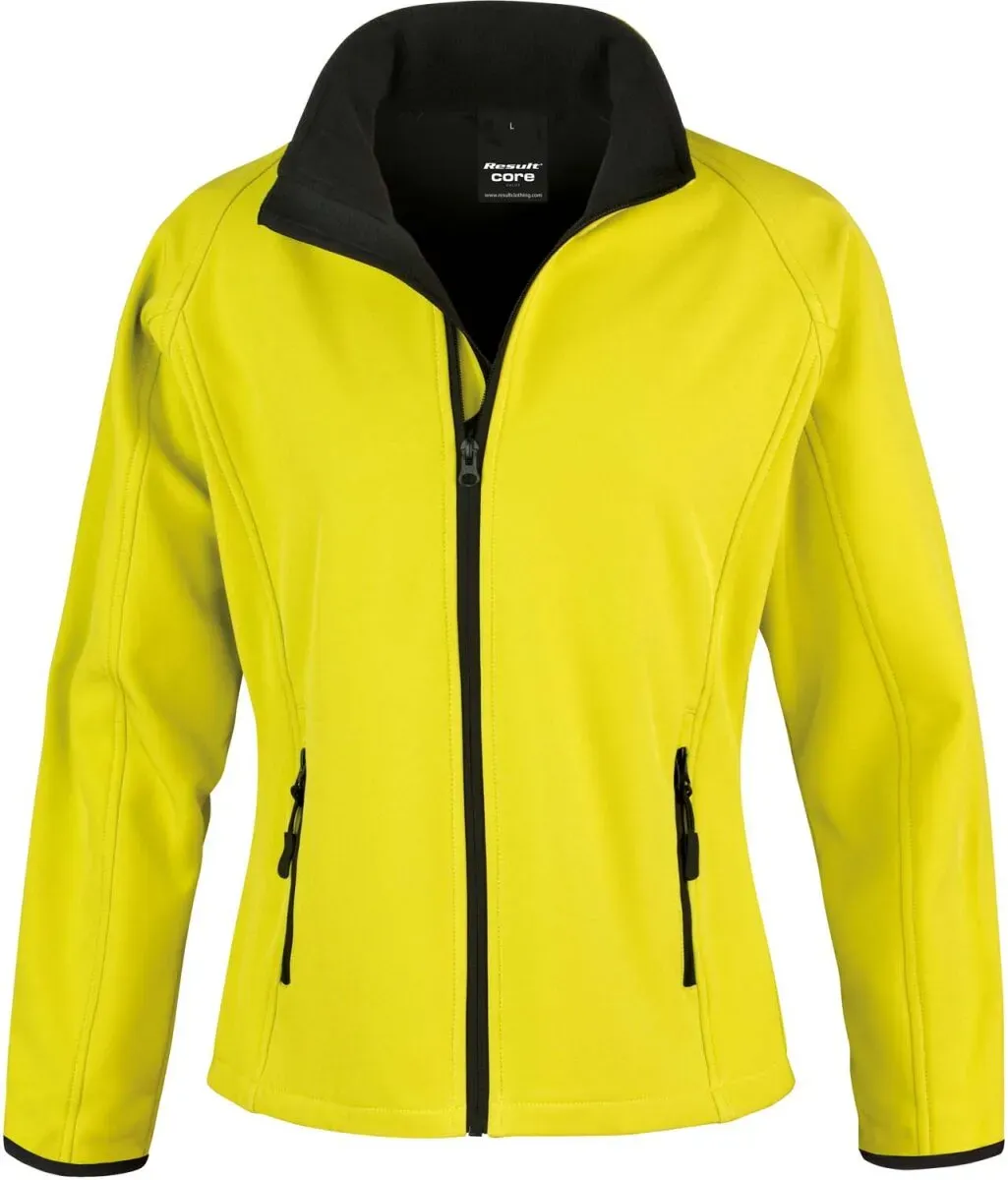 Result Core Damen 2-Lagen Softshell Jacke 'Printable' Softshell-Jacke R231F yellow/black S