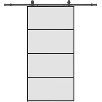 vidaXL Schiebetür mit Beschlag Schwarz 102,5x205 cm ESG-Glas