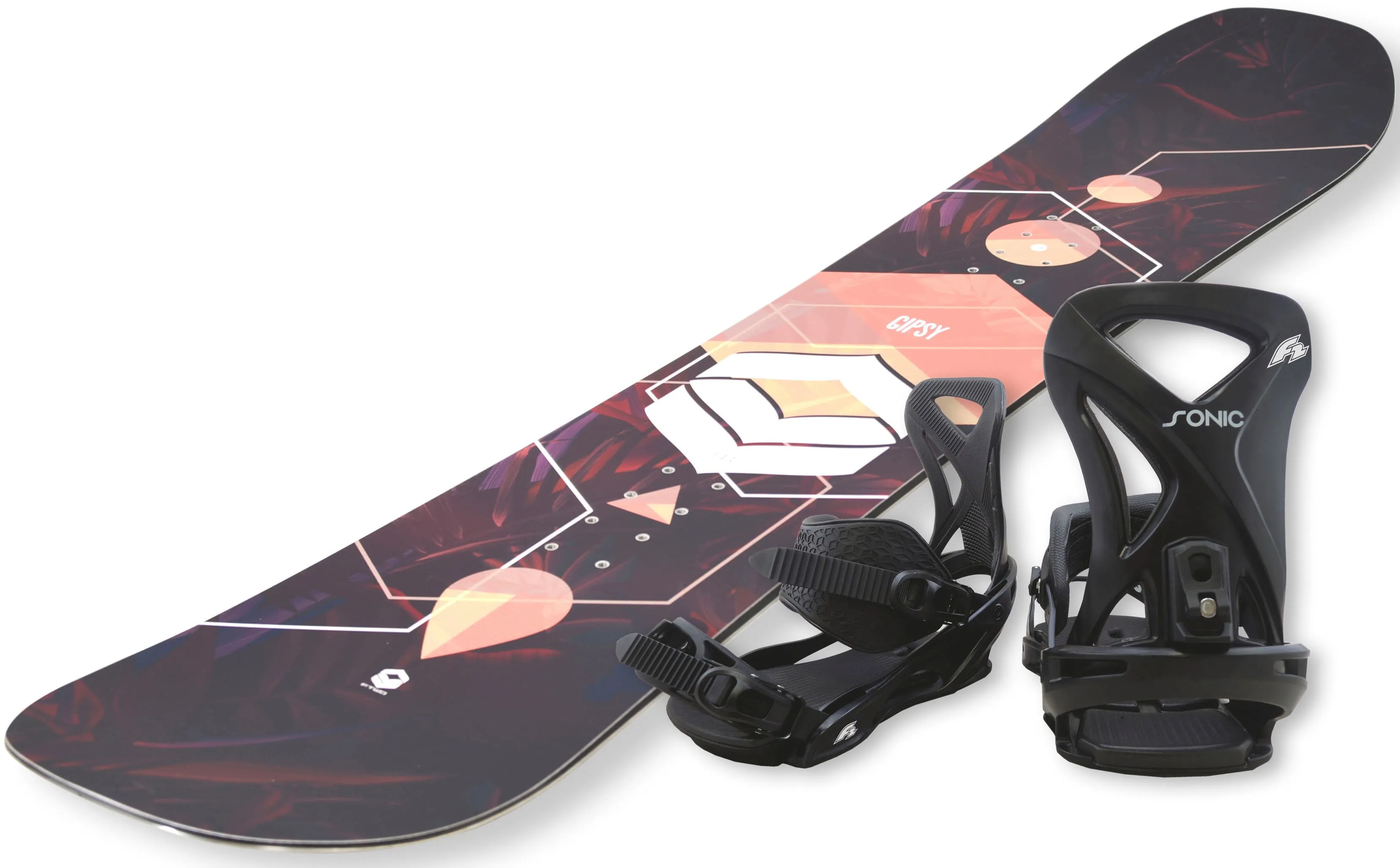 F2 Snowboard »FTWO Gipsy woman peach«, (Set, 2er-Pack), Inkl. Bindung mit Befestigungsmaterialien F2 schwarz 143