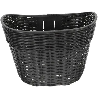 HEMOTON Antiquitäten -Rattan -autokorb Korb Vorne Korb Für Fahrrad Gestell Fahrradkorb Vorne Körbe Fahrradkorb Hinten Fahrräder Fahrrad Lenkerkorb Fahrradkörbe Im Freien Plastik Schwarz