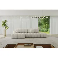 altdecor Ecksofa Samt mit Schlaffunktion 2-Sitzer Creme