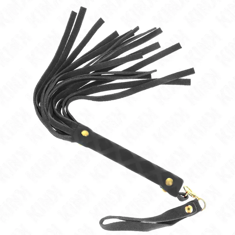 KINK  Schwarze Wildleder-Mini-Peitsche 30 cm