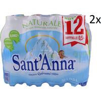 Sant'Anna Acqua Minrale Naturale Natürliches Mineralwasser wenig Natrium 24x0,5L