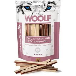 WOOLF Long Chicken And Cod Sandwich 100g Sandwiches mit Hühnchen und Kabeljau