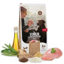 mera Pure Sensitive Truthahn & Reis Trockenfutter für Hunde | Besonders für sensible Hunde geeignet | Hundefutter | Ohne Weizen 4 kg