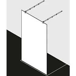 Kermi Xb Glasanlage XBFW112020VAK 120x200cm, silber hochglanz, ESG klar, 90Grad Stabilisierung